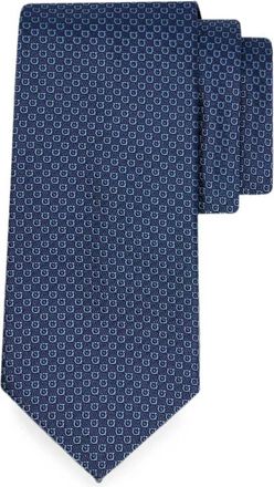Ferragamo Accessoires, Heren, Blauw, ONE Size, Gancini Jacquard Tie