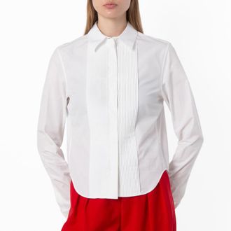 Loewe Front Button Pleated Cotton Shirt, Brand Size 36