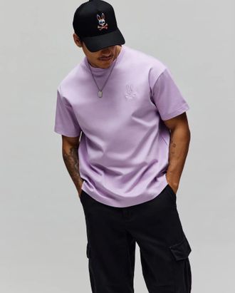 Psycho Bunny Mens Oscar Oversized Tee 507 LAVENDULA / S