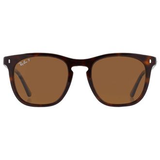 Ray-Ban Polarized Brown Square Unisex Sunglasses RB2210 902/57 53