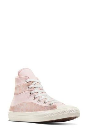 Converse Chuck Taylor All Star Suede & Canvas High Top Sneaker in Blush Hush/egret/silver at Nordstrom Rack, Size 6.5 Womens / 4.5 Mens