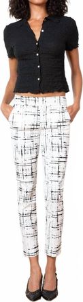 Avenue Montaigne Womens Lulu Slim Ankle Straight Pants In Graffiti White