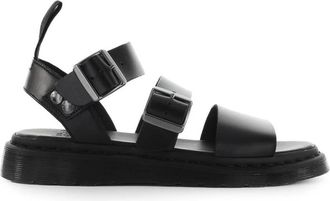 Dr. Martens Zwarte gewaxte leren sandaal met banden - Heren - Sandalen - Zwart - 36 EU - Leer - Schoenen