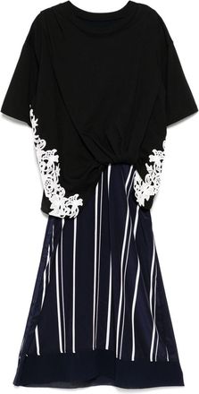 3.1 Phillip Lim Gedrapeerde T-shirtjurk - Zwart