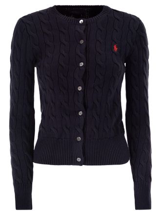 Polo Ralph Lauren kabelgebreid katoenen vest met ronde hals