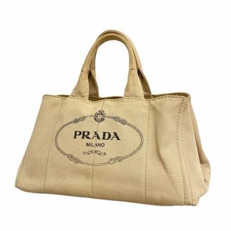 Prada Beige Canvas Tote Bag (Pre-Owned)