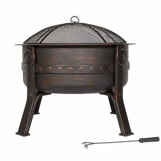 La Hacienda Brava Firepit - Steel - L80 x W80 x H72 cm - Bronze