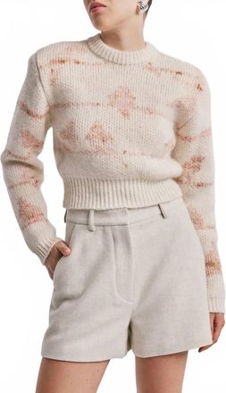 byTiMo Womens Jacquard Knit Sweater In Pink Birds