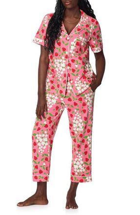 Bedhead Pajamas Print Stretch Organic Cotton Crop Pajamas in Spring Berry at Nordstrom, Size X-Small