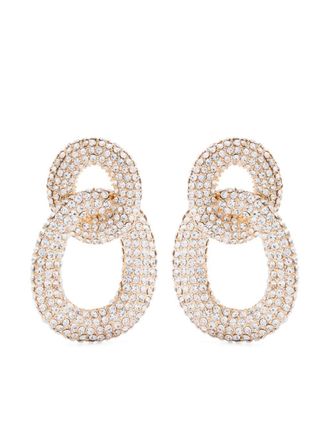 Self Portrait Oorbellen met kristallen schakels - Goud