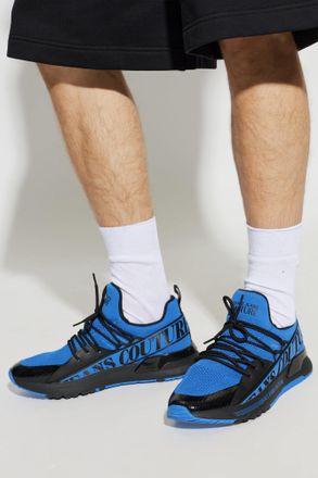 Versace Jeans Couture Sports Shoes With Printed Logo, Mens, Blue