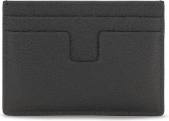 Tom Ford Mens Leather Card Holder Black Calf Bos Taurus Wallet