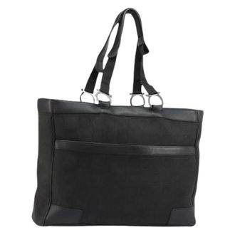 Ferragamo Pre-owned Tote Bags, female, Black, Size: ONE SIZE Pre-owned Canvas Tote Bag
