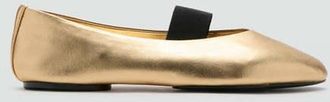 Mango Scarpe pelle fasce oro - Donna - 35 - MANGO