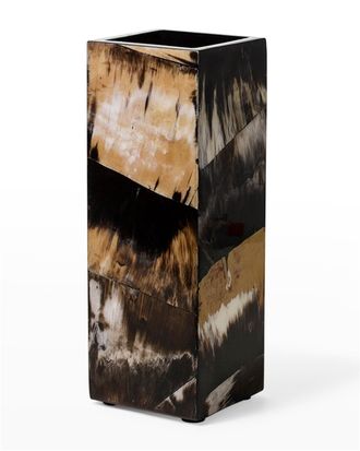 LaDorada Horn Veneer 16 Square Vase