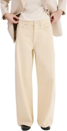 Mango Wide Leg Jeans in Vanilla at Nordstrom, Size 10