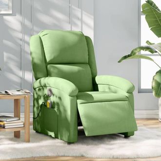 vidaXL Sill&oacute;n Reclinable De Masaje El&eacute;ctrico Terciopelo Verde Claro Vidaxl