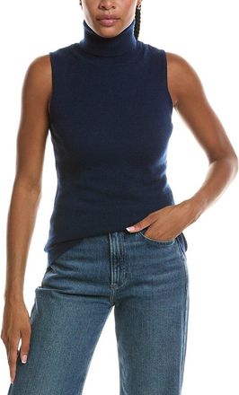 Fort&eacute; Cashmere Basic Sleeveless Turtleneck 100% Cashmere Sweater