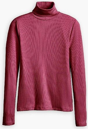 Levi's Womens Turtleneck Long Sleeve Slim Fit T-Shirt - Red - Size: 14