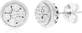 Vir Jewels 1/8 cttw Lab Grown Diamond Composite Earrings in Sterling Silver With Push Backs For Women