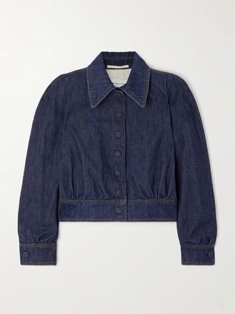 Dries Van Noten Giacca Cropped In Denim - Blu