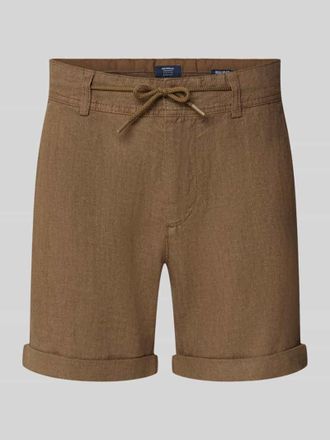 Mc Neal Leinenshorts mit Bindeg&uuml;rtel und Ges&auml;&szlig;taschen in Mittelbraun, Gr&ouml;&szlig;e XXXL