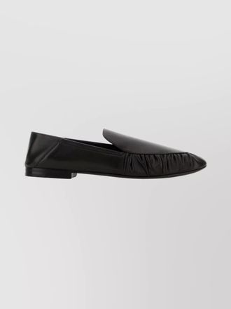 Saint Laurent leather alain loafers featuring ruched detailing