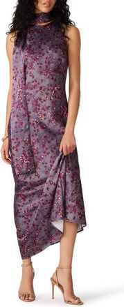 Steve Madden Jaiden Floral Maxi Dress & Scarf in Feather Grey at Nordstrom, Size 14