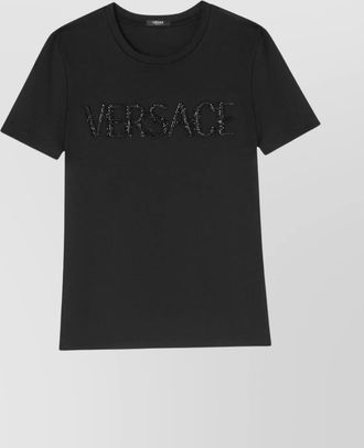 Versace crystal logo-embellished cotton t-shirt