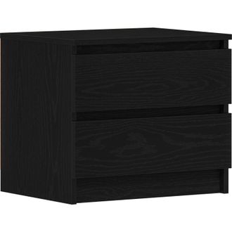 vidaXL Bedside Cabinet Black oak 50 x 40 x 43.5 cm Engineered wood vidaXL