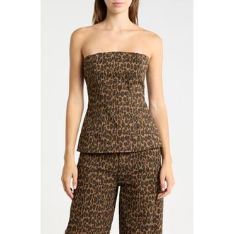 DL1961 Animal Print Bustier Tube Top in Leopard at Nordstrom Rack, Size X-Small