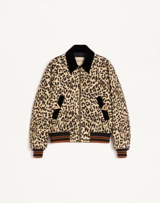 Valentino Bomber Valentino In Drap Di Lana Con Vgold Su Tasche Laterali Uomo ANIMALIER 46