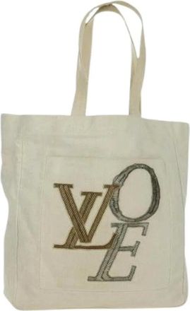 Louis Vuitton Pre-owned Tote Bags, female, Beige, Size: ONE SIZE Pre-owned Vintage Canvas Tote Bag