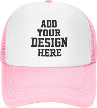 Generic Custom Hat for Men Personalized Baseball Cap Baseball Hat Custom Hats for Men Pink Cap