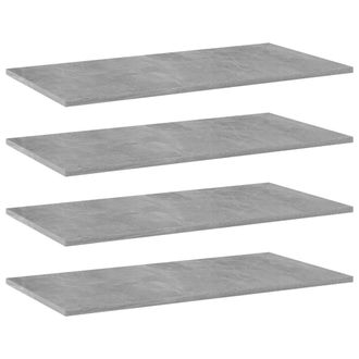 vidaXL Estante Estanter&iacute;a 4uds Contrachapada Gris Hormig&oacute;n 80x40x1,5cm Vidaxl