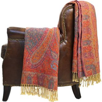 Melange Home Marrakesh Paisley Wool Jacquard Throw - Burnt Orange at Nordstrom Rack
