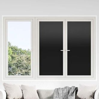 vidaXL L&aacute;minas De Ventana Esmerilada Pel&iacute;culas Pegatinas Sal&oacute;n 5 Uds Pvc Negro Vidaxl