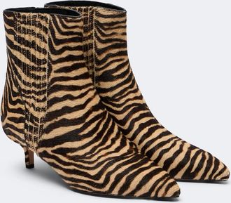 Veronica Beard Lisa printed calf hair ankle boots