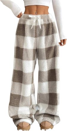 Generic Womens Trousers Baggy Sweatpants Plaid Trousers Wrinkle-Resistant Trendy Joggers Machine-Washable Elegant Pants to Gathering Athletic Sweatpants for D