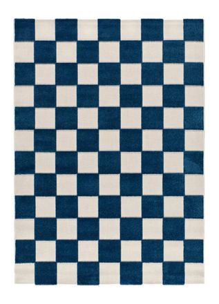 Atticgo Alfombra de exterior con relieve geom&eacute;trica azul/blanco 160x230 cm