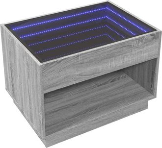 vidaXL Tavolino Da Salotto Con Led Infinity Grigio Sonoma 70x50x50 Cm - Vidaxl
