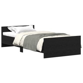 Berkfield Home Bed Frame without Mattress Black Oak 100x200 cm Engineered Wood