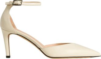 Kiton Gladleren D&eacute;collet&eacute; met Enkelbandje - Dames - Pumps - Beige - 38 EU - Leer - Schoenen