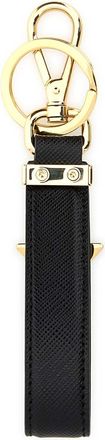 Prada Womens Black Leather Key Ring Nero Acciaio-Vitello Portachiavi Keychains