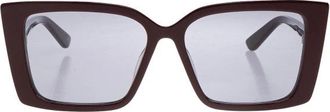 Alexander McQueen Rechthoekige Brede Zonnebril - Dames - Zonnebrillen - Bruin - ONE Size - Accessoires