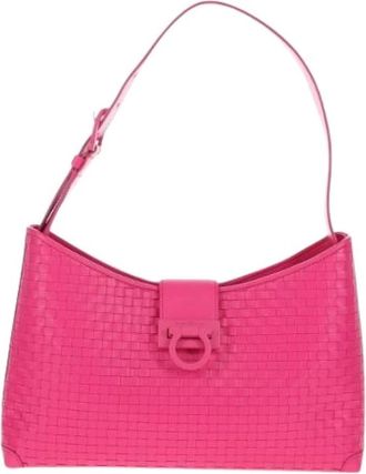 Ferragamo Pre-owned Shoulder Bags, female, Pink, Size: ONE SIZE Pre-owned Leather Shoulder Bag