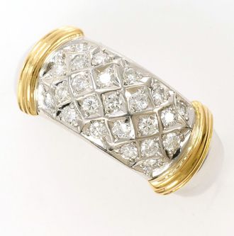 C&A Platinum Yellow Gold Yellow Gold (18K) Platinum 900 Band Ring (Pre-Owned)