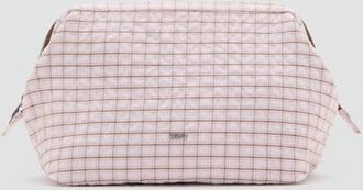 Mango Necessaire quadri cotone rosa - Donna - Taglia unica - MANGO