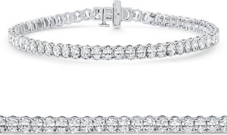 Pompeii3 6Ct Oval Cut Diamond Tennis Bracelet 14k White Gold Lab Grown 7 Size: 7