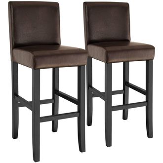 TecTake Bar Stool Dover Brown Set Of 2